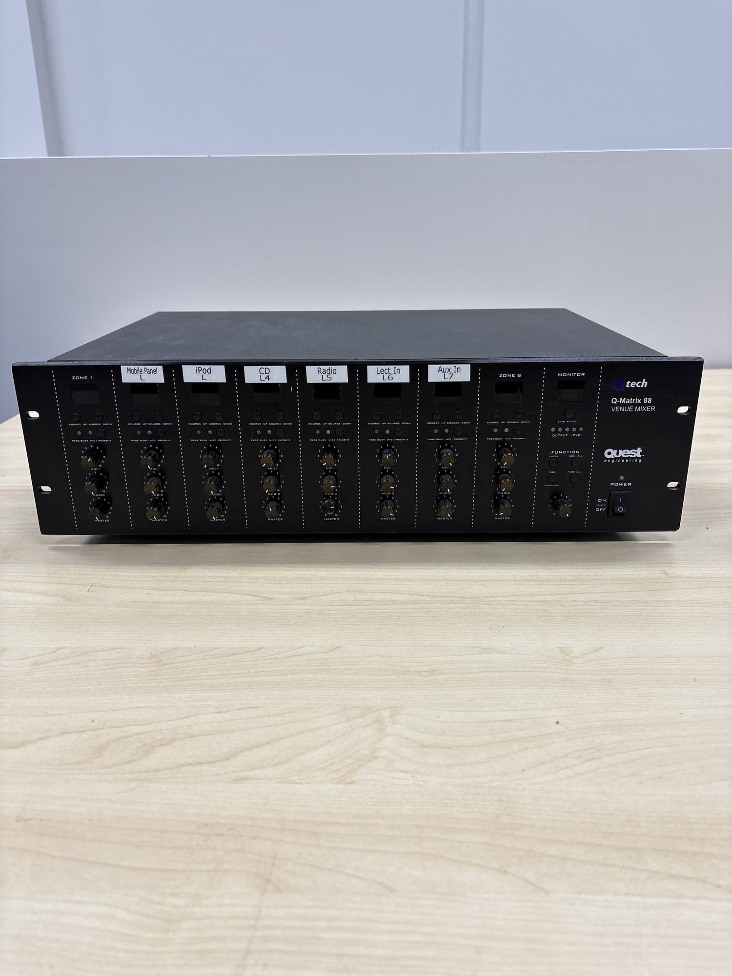 Q - Matrix 88  Rack Mount Mixer 8 Channel install with wall plate