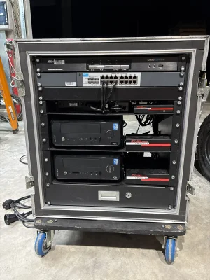 Video Content Computer Custom Made  Rack - With Encore Shock Proof Case  , Network Switch, Dvi , Computers