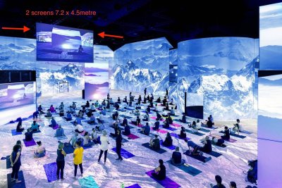 ShowTechnix  Custom  Flying Projector  Screen  Size:  7.2m x 4.5m High   (Ex The Lume Melbourne) ( 2 In Stock)