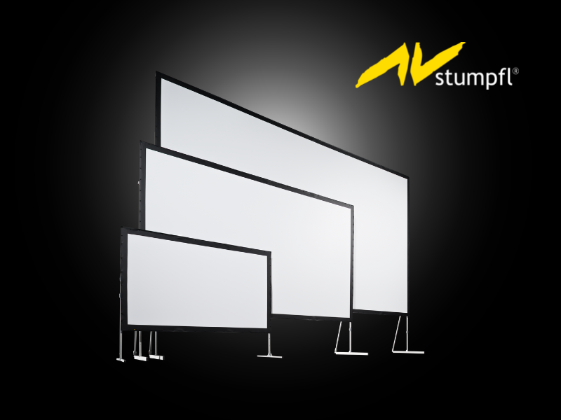 Projector Screen , StumpFL Fast Fold  4.2m x 3.2m (14ft x 10.5ft  screen ) with case and frame   MONOBLOX  64